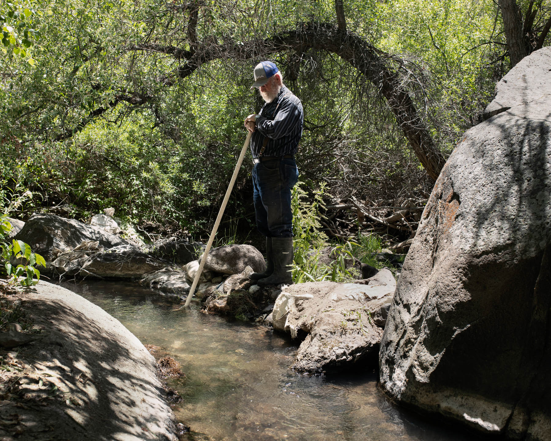 Farmhand and local watermaster Richard Crockett checks the level of a canal on June 11. “Our water situation has never been this bad,” says Crockett, 78. “Right now, everybody’s praying for rain. But the forecasters say we’re not going to get any,” he adds. “Most farmers and ranchers in this area are facing extinction.” Up north, part of the Great Salt Lake [dropped to its lowest level](https://www.usgs.gov/news/great-salt-lake-reaches-new-historic-low) since record keeping began in 1847.