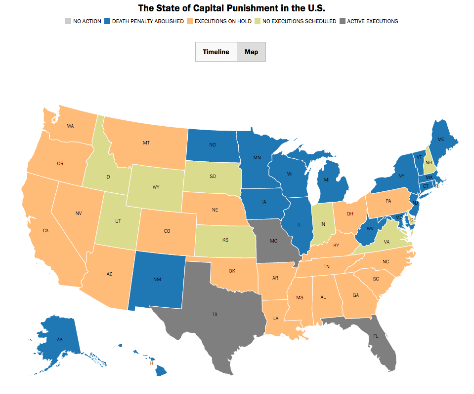 This Map Shows Why U S Capital Punishment Is Declining Time