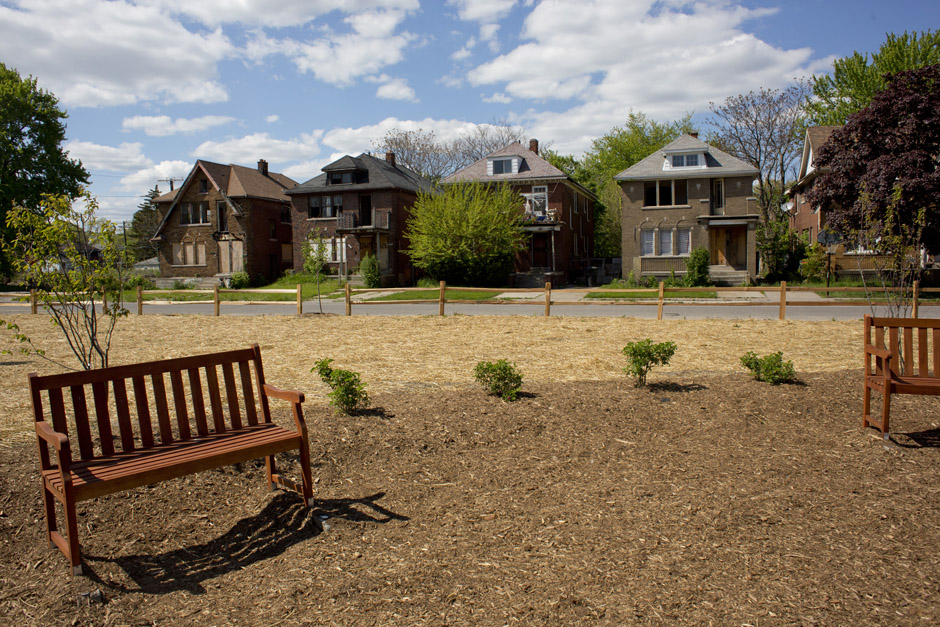 One of the Osborn Neighborhood Alliance's many projects is the establishment of a Learning Garden, built on the site of razed homes.