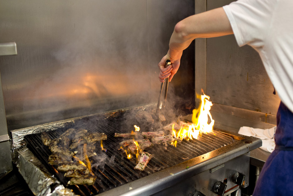 Local lamb prepared five different ways, in the style of the Abruzzo region, during a recent collaborative dinner with James Rigato at Bacco.